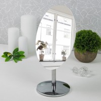 Зеркало настольное, зеркальная поверхность 12 × 17,7 см, цвет серебристый