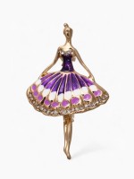 Брошь «Балерина», цвет фиолетовый в золоте