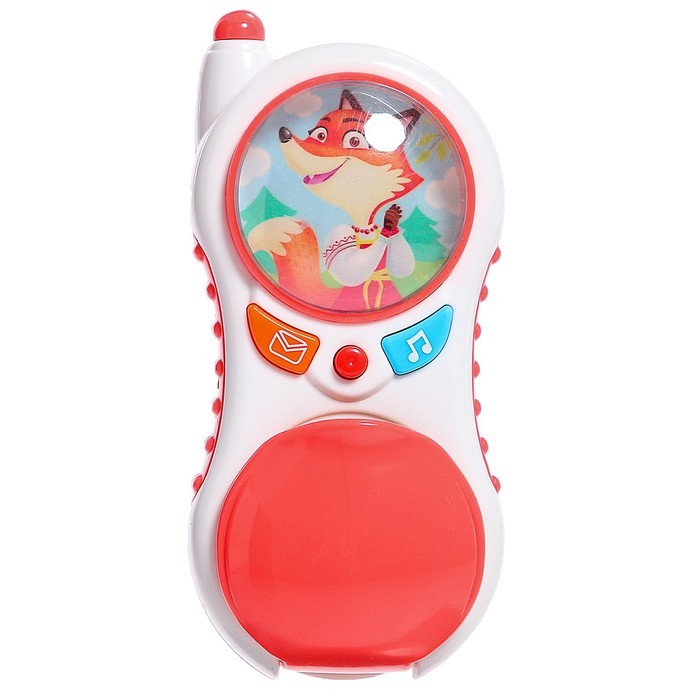 Музыкальный телефон «Лисица», звуковые и световые эффекты, цвет красный