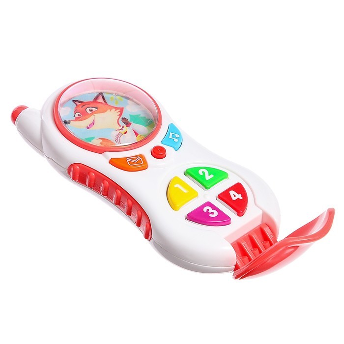 Музыкальный телефон «Лисица», звуковые и световые эффекты, цвет красный