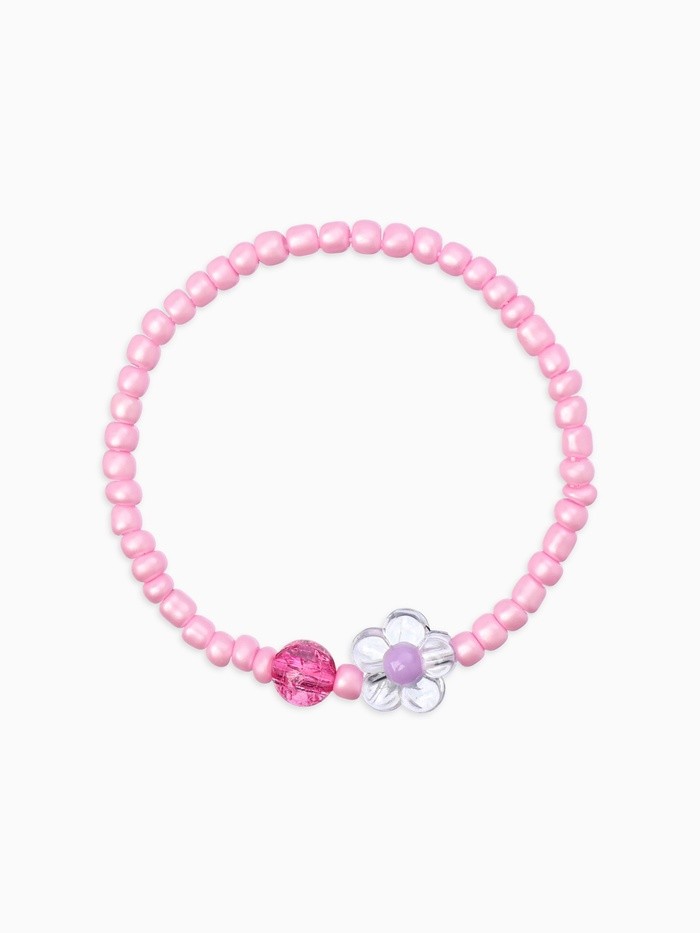 Набор детский «Выбражулька. Единорог, цветы», 2 предмета: бусы, браслет, розовый