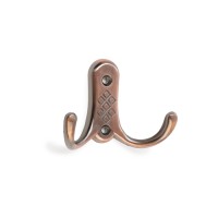 Крючок мебельный ТУНДРА TKd=024 LIGHT, двухрожковый, медь