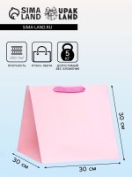 Пакет для торта и коробок, с широким дном, розовый, 30×30×30 см