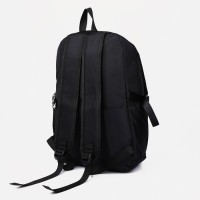 Рюкзак на молнии, 2 наружных кармана, цвет чёрный