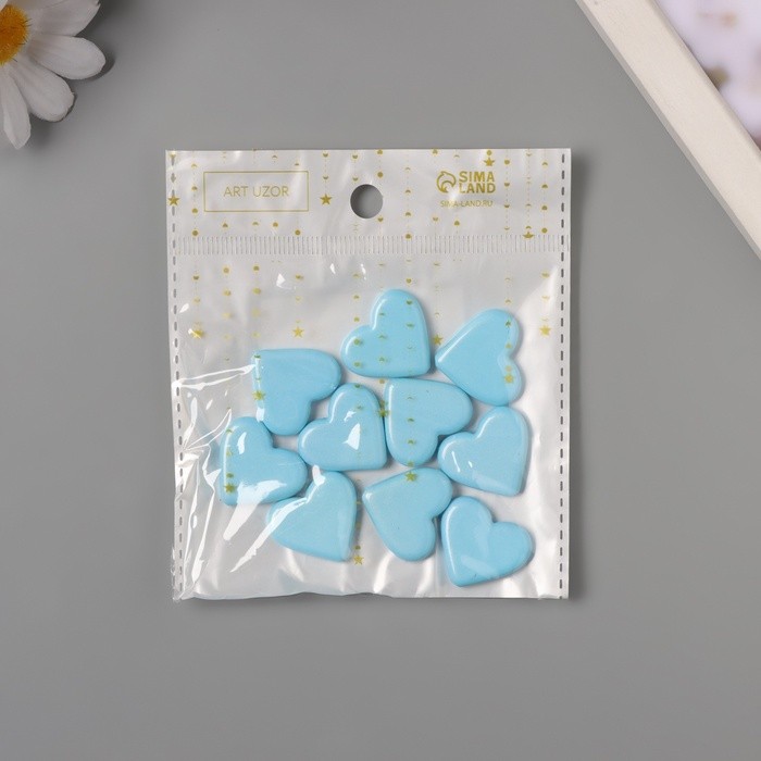 Бусины для творчества акрил "Сердечки гладкие" голубой 2,4х2х0,5 см Бусины для творчества акрил "Сердечки гладкие" голубой 2,4х2х0,5 см