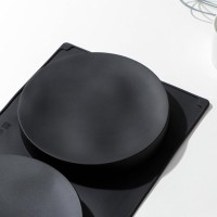 Форма для выпечки «Бискотто», 2 ячейки, 39×21,5×3 см, d=18 см, цвет чёрный