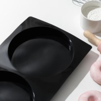 Форма для выпечки «Бискотто», 2 ячейки, 39×21,5×3 см, d=18 см, цвет чёрный