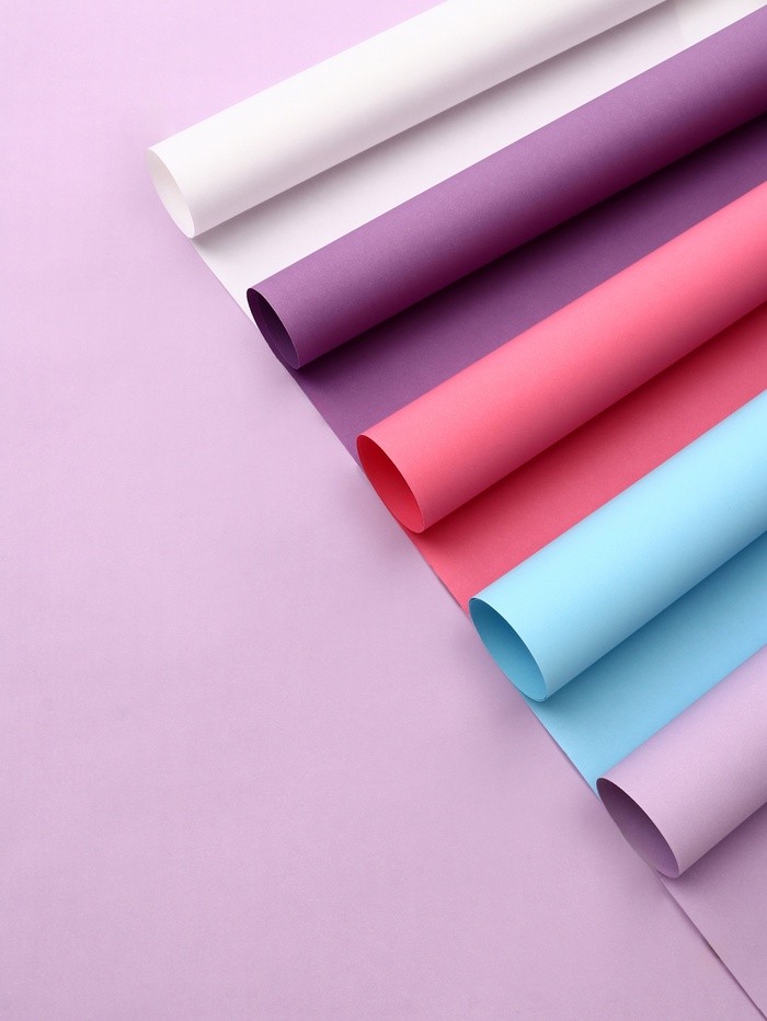 Бумага упаковочная крафт, двухсторонняя, «Нежные сны», для упаковки подарков, 5 цветов, 50×68 см±5%