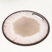 Доска разделочная и сервировочная круглая кухонная "Кокос в разрезе", 26,5 см