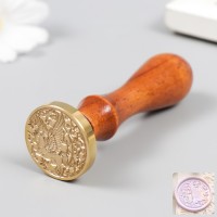 Печать для сургуча с деревянной ручкой "Пегас" 3х3 см