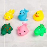 Набор резиновых игрушек для игры в ванной «Морские животные», 6 шт., МИКС