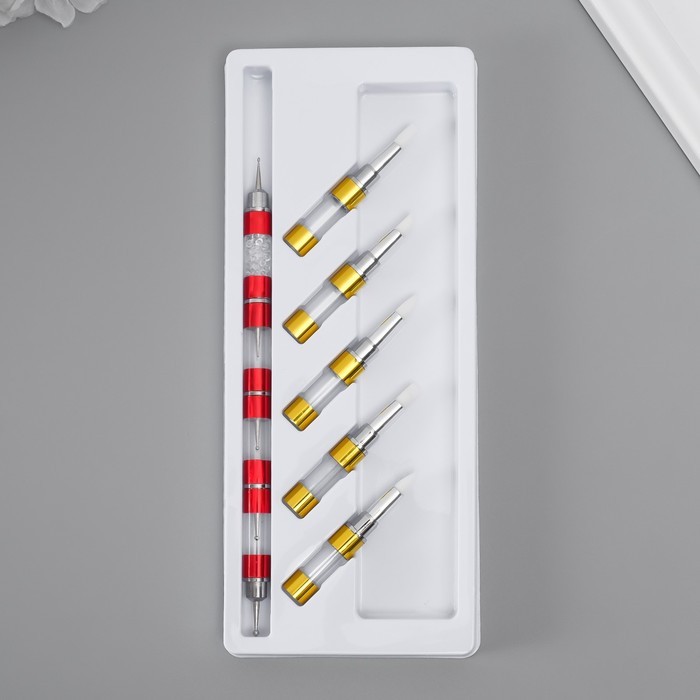 Инструмент для творчества набор 10 насадок пластик, металл, резина 2х12,5х29,5 см