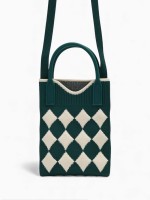 Сумка для телефона «Ромбы», на кнопке, с длинным ремнём, зелёная