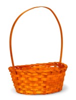 Корзина плетёная для хранения, бамбук, оранжевая, набор 3 шт., Greengo