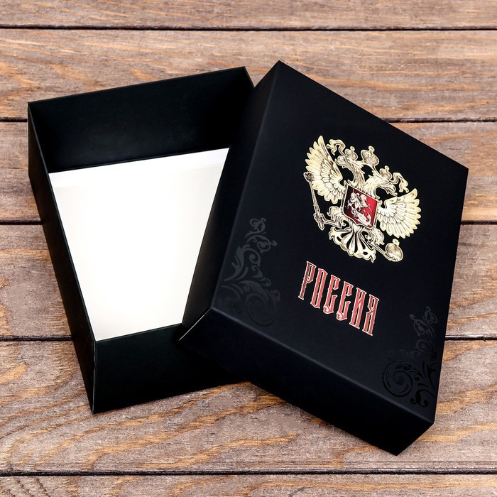 Подарочная коробка складная, крышка - дно, «Россия», софт тач, 21×15×7 см