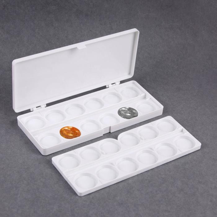 Палитра для смешивания лаков, 24 ячейки, с крышкой, с вложением, цвет белый