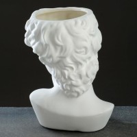 Кашпо - ваза "Голова Давида" белое, 22*16*14 см