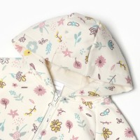 Костюм для девочки (толстовка, брюки) «Крошка Я» Flower, рост 62-68 см, бежевый