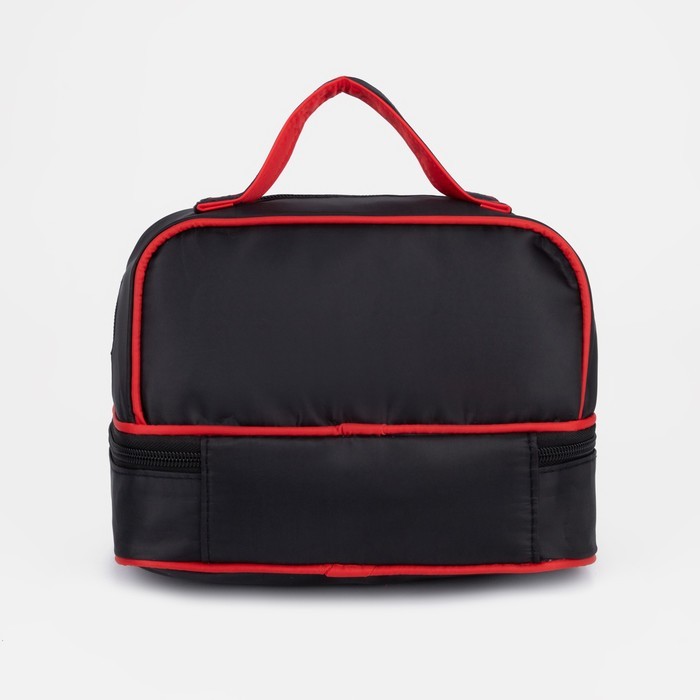 Косметичка - дорожная на молнии, с ручками, с отделами, маленькая, чёрная