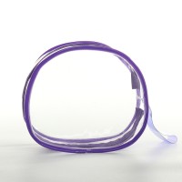 Косметичка на молнии для бассейна, с ручкой, фиолетовая/прозрачная