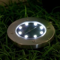 Садовый светильник на солнечной батарее, 8 LED, свечение белое