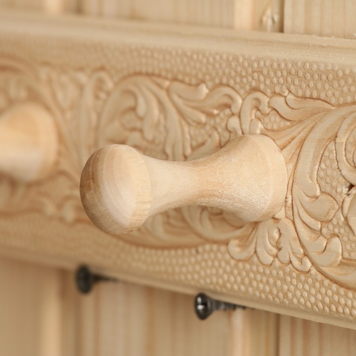 Вешалка "Классика" 2 крючка, липа, 20х2,5х6,5 см Русские узоры Вешалка "Классика" 2 крючка, липа, 20х2,5х6,5 см Русские узоры