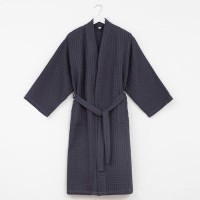 Халат вафельный мужской удлиненный Этель "Boho" р. 50-52, цв. темно-серый, 100%хл, 290 г/м2