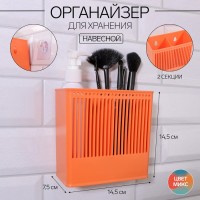 Органайзер настенный Classic, 2 секции, с клеевыми крючками, 14.5×14.5×7.5 см, МИКС