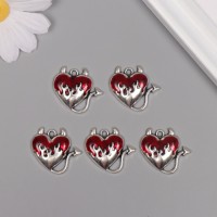 Декор для творчества металл, эмаль "Сердце дьявола" 2,5х2,6 см