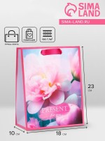 Пакет подарочный вертикальный Flowers, MS 18×23×10 см