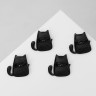 Брошь «Котик» мультяшный, МИКС в чёрном металле (неделимая фасовка 12 шт. цена за шт.)