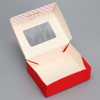 Кондитерская упаковка, коробка с ламинацией «С любовью», 10 х 8 х 3.5 см