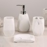 Набор аксессуаров для ванной комнаты «Мрамор», 4 предмета (дозатор 190 мл, мыльница, 2 стакана 290 мл)