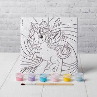 Картина по номерам для детей «Волшебный единорог», 15 х 15 см