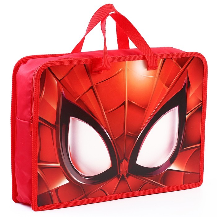 Папка пластиковая с ручками А4, на молнии, 8×33×24 cм, «Человек-паук»