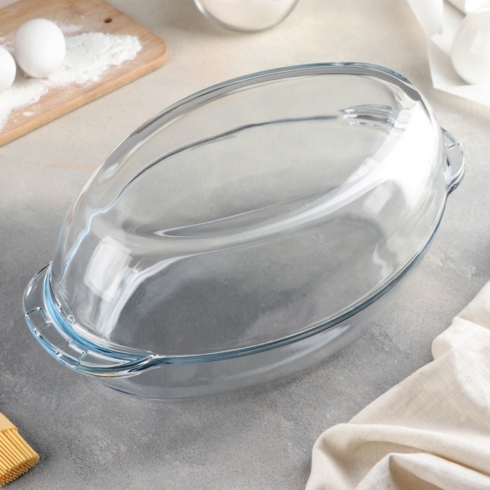 Утятница Borcam, 2 л, овальная, с крышкой