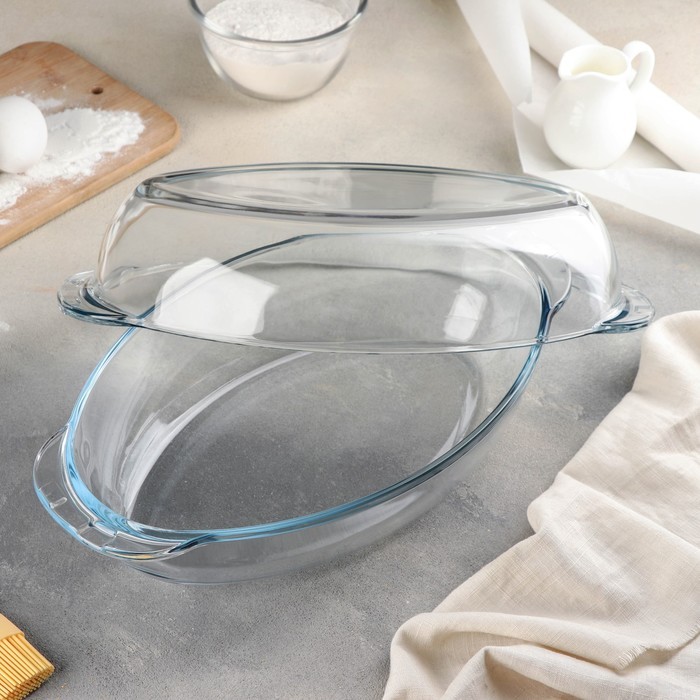 Утятница Borcam, 2 л, овальная, с крышкой