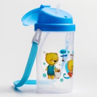 Поильник с силиконовой трубочкой, 350 мл., цвет МИКС