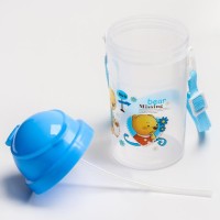 Поильник с силиконовой трубочкой, 350 мл., цвет МИКС