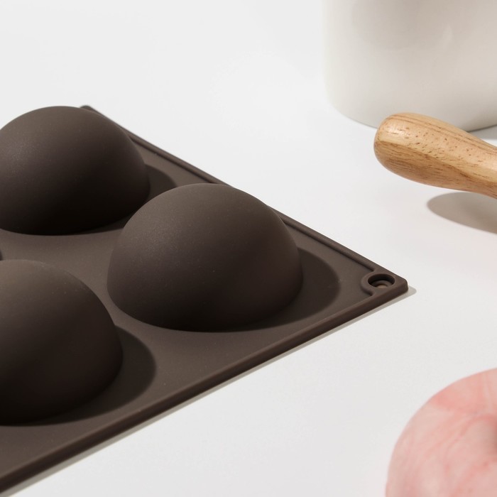 Форма для выпечки Доляна «Полусфера», 28×16,5 см, 8 ячеек, d=5,8 см, цвет МИКС