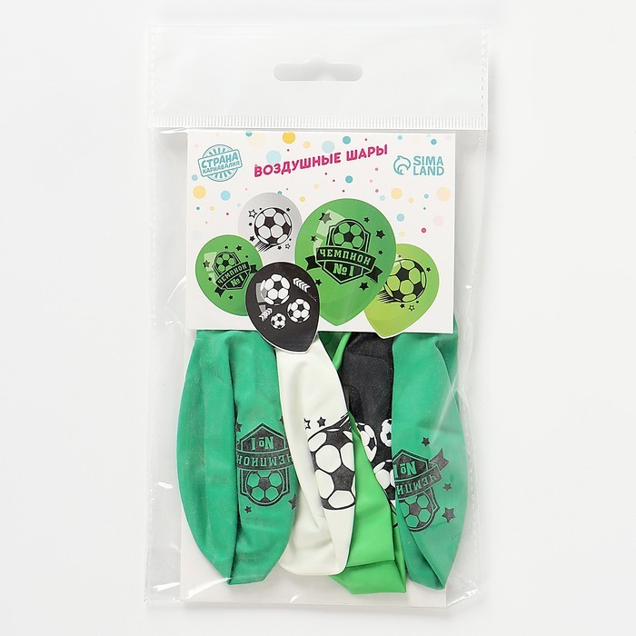 Воздушные шары латексные 12" «Футбол», 5 шт.