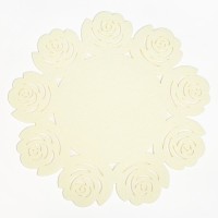 Салфетка декоративная Доляна"Цветы" цвет бежевый, d 30 см, 100% п/э, фетр