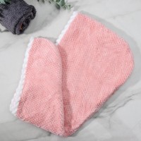 Чалма для сушки волос Доляна, микрофибра, с пуговкой, розовая