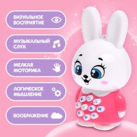Музыкальная развивающая игрушка детская «Зайчик», свет, звук, с кнопками