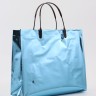 Пакет подарочный ПВХ, голография, голубой, пластиковая ручка, 26×22.5×10 см