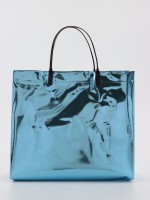 Пакет подарочный ПВХ, голография, голубой, пластиковая ручка, 26×22.5×10 см