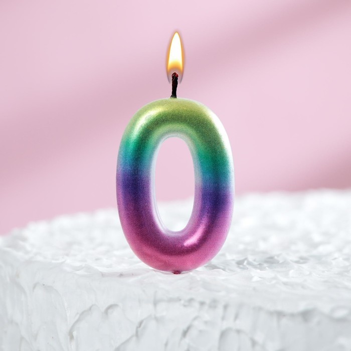 Свеча в торт «Цифра 0», 6 см