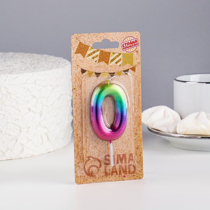 Свеча в торт «Цифра 0», 6 см