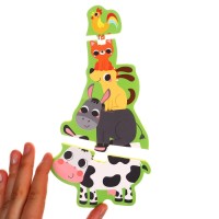 Мягкий пазл для малышей Крошка Я «Пирамидка: Животные фермы», 5 деталей