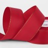 Лента репсовая, с золотым люрексом, 40 мм, 23±1 м, красная №026